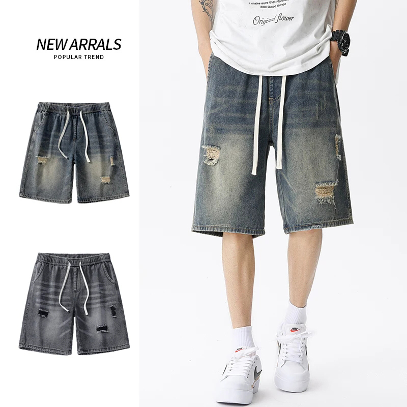Streetwear Brand Shorts - Summer Thin Denim Shorts Men's Retro