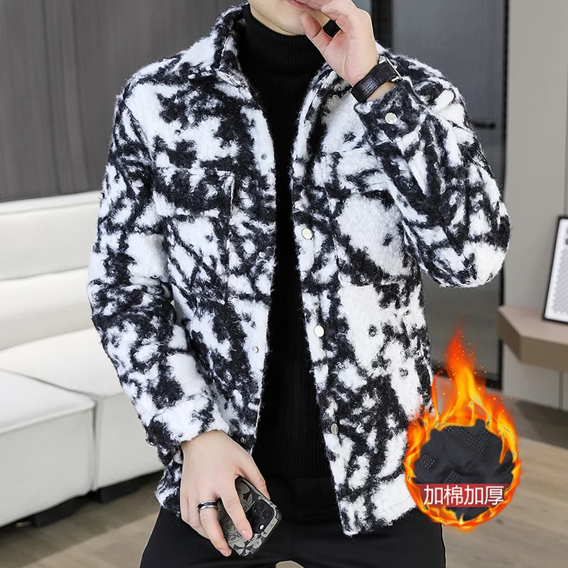 Streetwear Brand Clothing - Brand winter Jacquard Woolen Jacket for