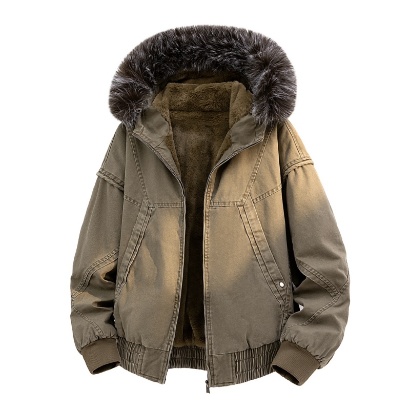 Streetwear Brand Clothing - High-end Fur Collar Hooded Parkas Y2k