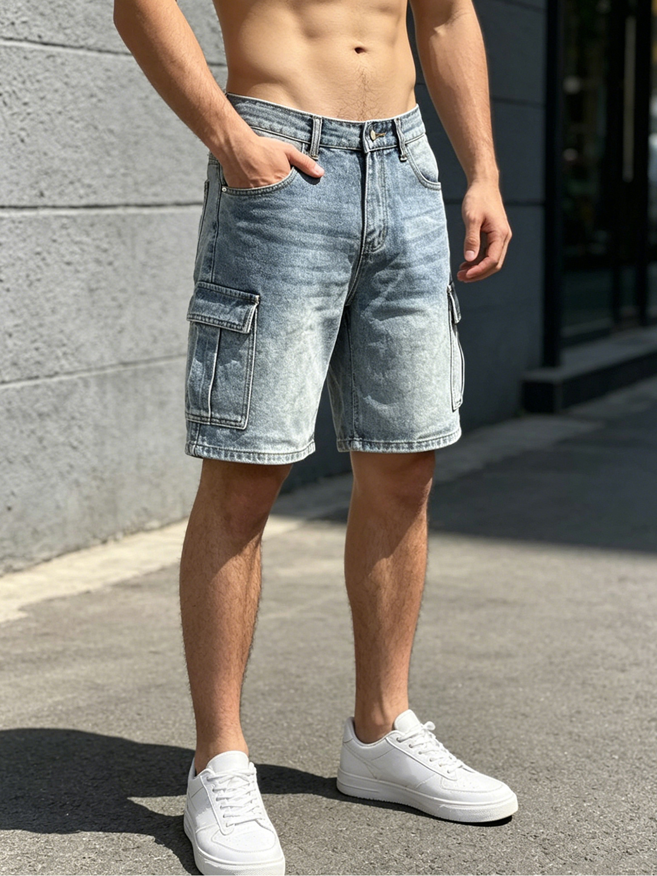 Streetwear Brand Shorts - Men Workwear Jeans Denim Pants Clothing
