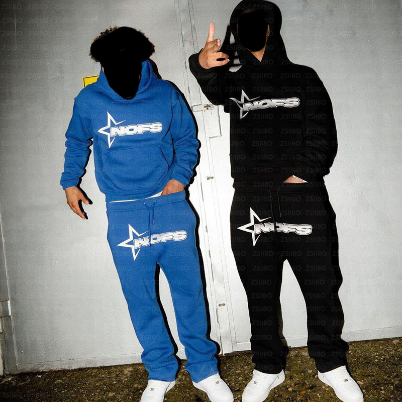 Streetwear Brand Hoodies - NOFS Letter Embroidery Fashion Brand Loose