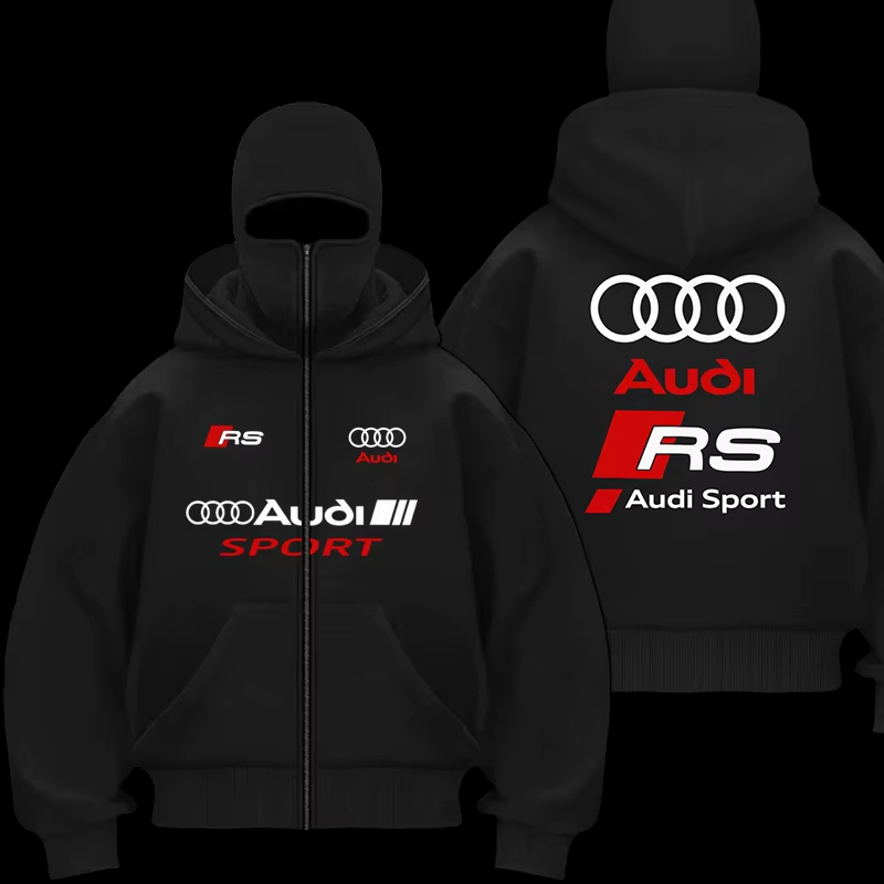 Streetwear Brand Hoodie - Audi Brand Windproof Warm Motorcycle Jacket