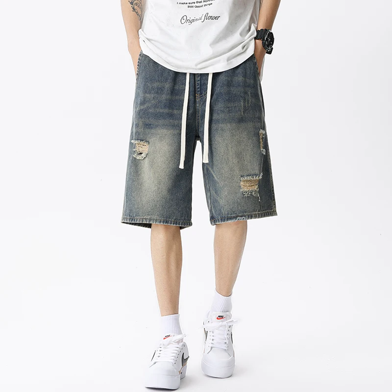 Summer Thin Denim Shorts Men's – Streetwear Brand Shorts Bewertung und Preis
