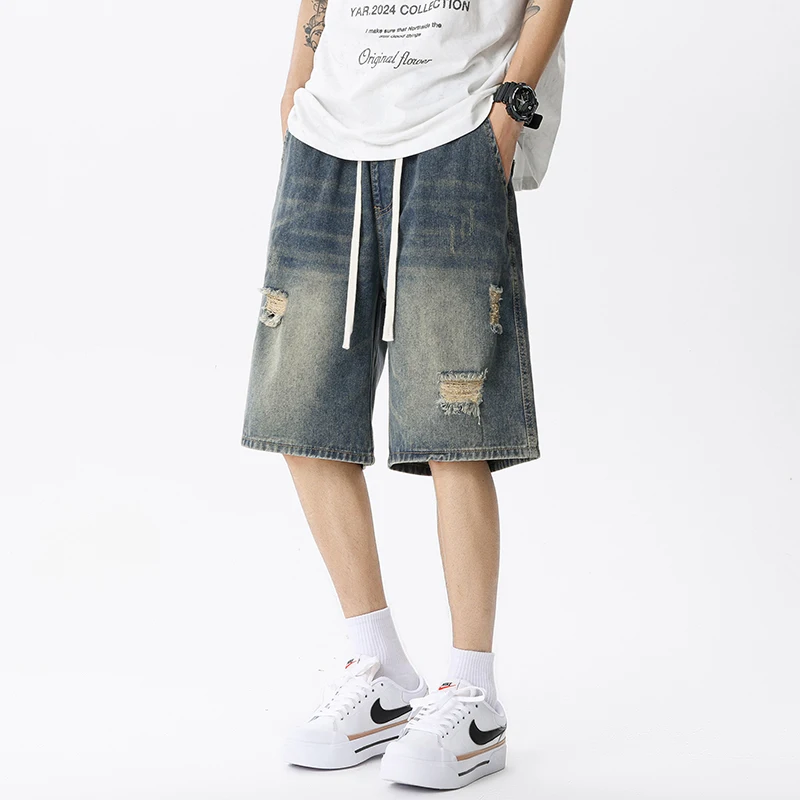 Summer Thin Denim Shorts Men's – Streetwear Brand Shorts Bewertung und Preis