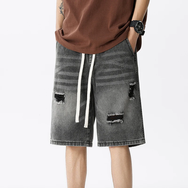 Summer Thin Denim Shorts Men's – Streetwear Brand Shorts Bewertung und Preis