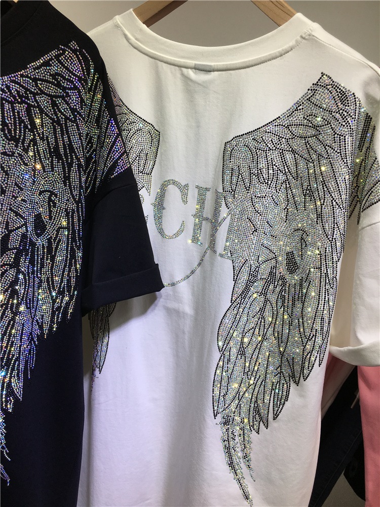 L-4XL Oversize Rhinestone Ange – Streetwear Brand Clothing Bewertung und Preis