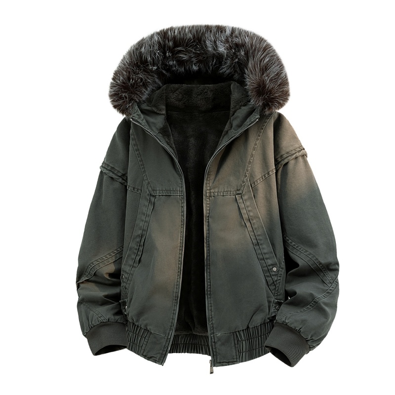 High-end Fur Collar Hooded Par – Streetwear Brand Clothing Bewertung und Preis