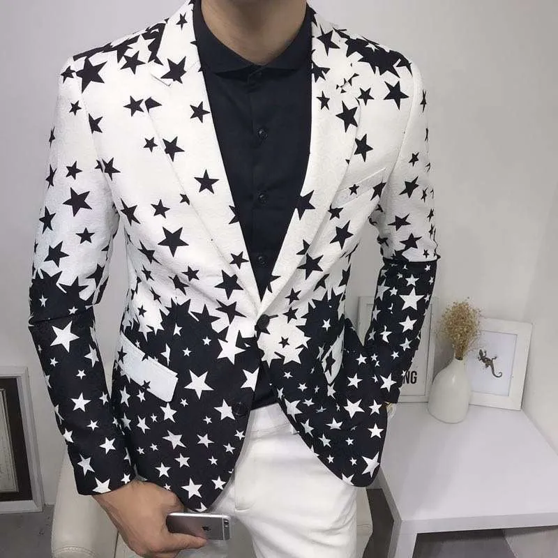 Star Print Slim Fit Blazers 20 – Streetwear Brand Jacket Bewertung und Preis