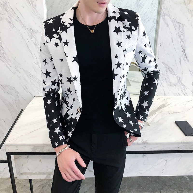 Star Print Slim Fit Blazers 20 – Streetwear Brand Jacket Bewertung und Preis