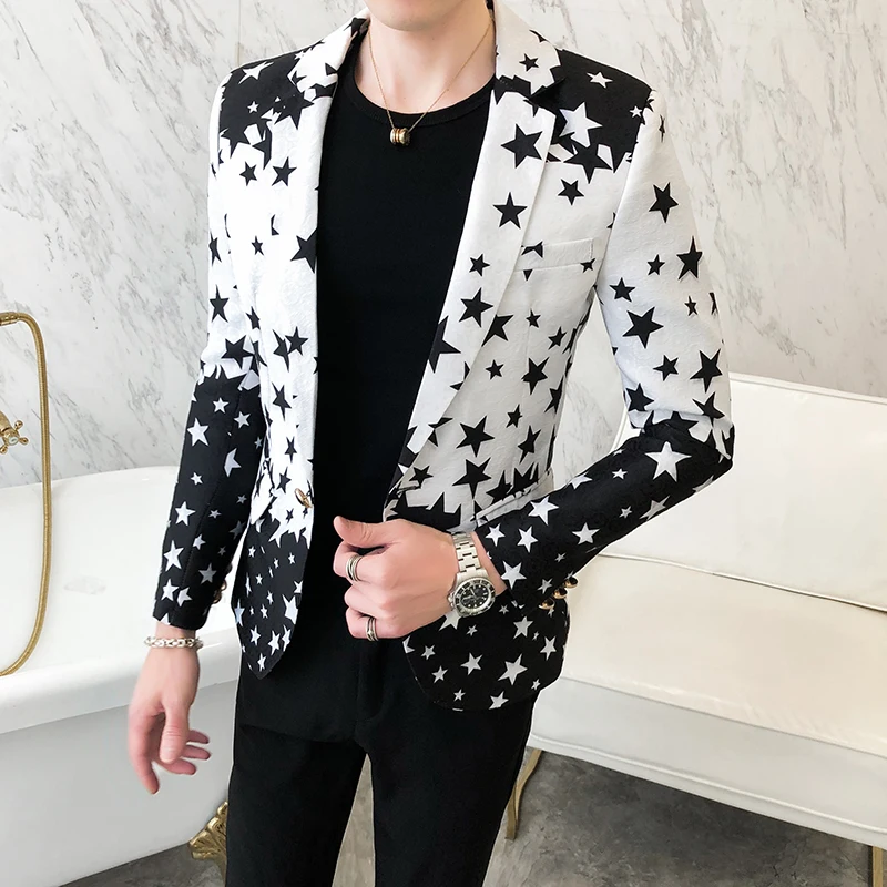 Star Print Slim Fit Blazers 20 – Streetwear Brand Jacket Bewertung und Preis