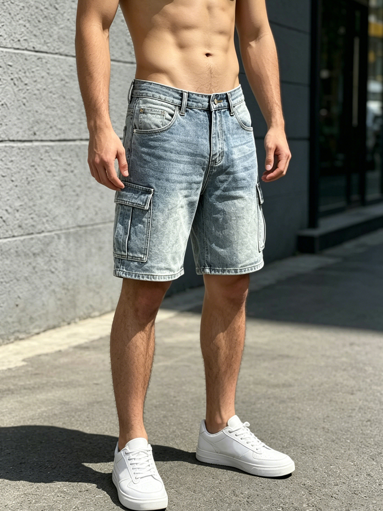 Men Workwear Jeans Denim Pants – Streetwear Brand Shorts Bewertung und Preis