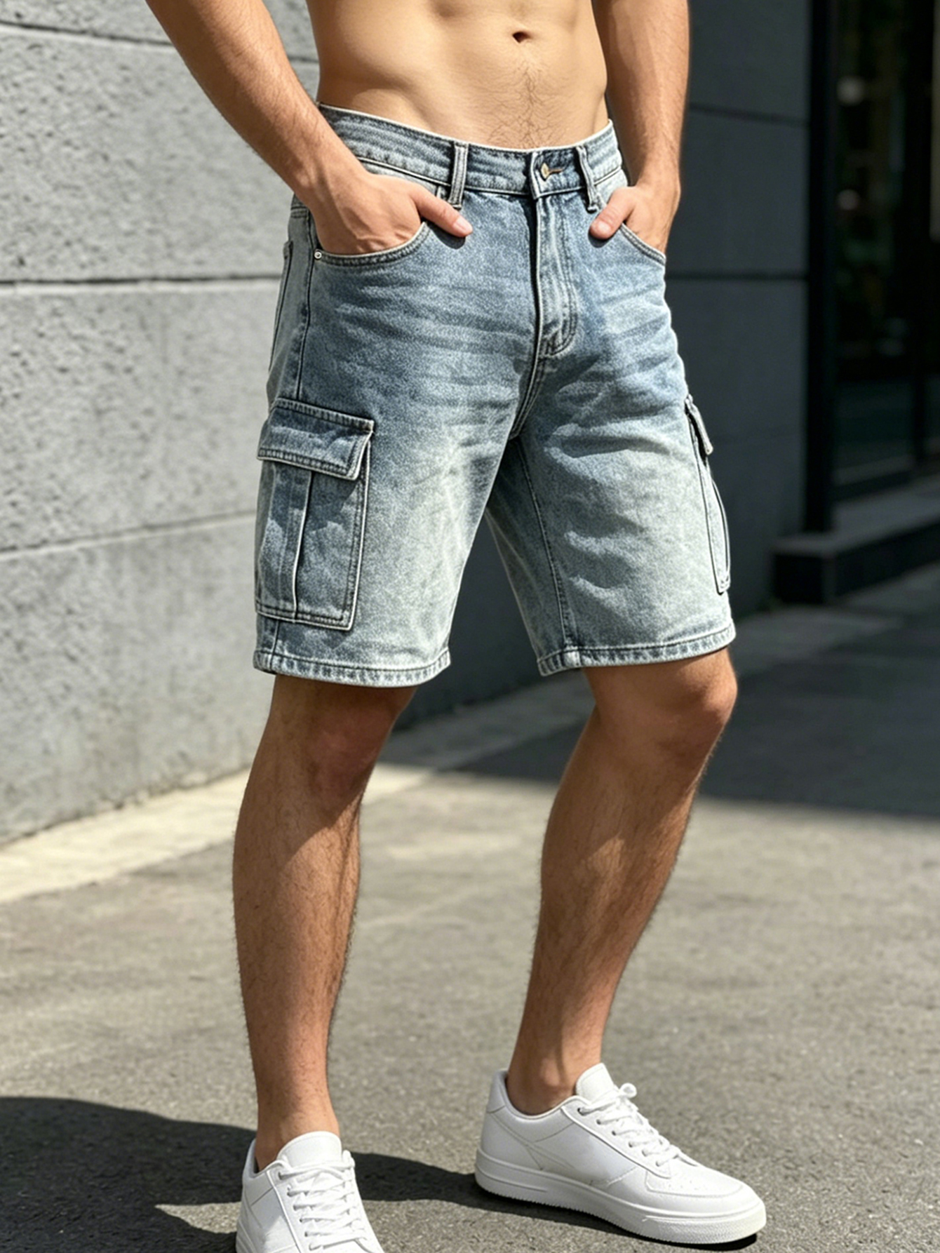 Men Workwear Jeans Denim Pants – Streetwear Brand Shorts Bewertung und Preis
