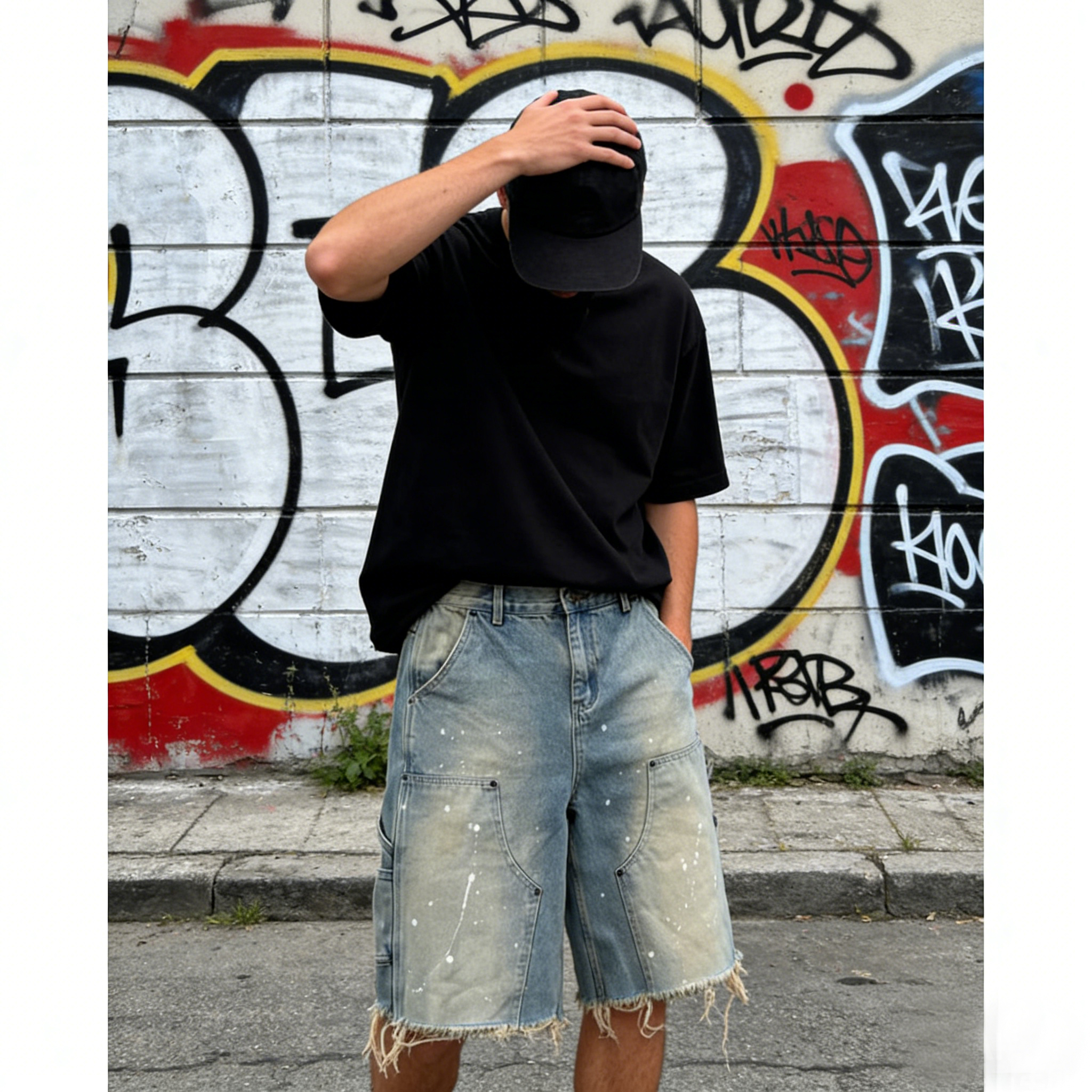 Summer men's loose straight de – Streetwear Brand Shorts Bewertung und Preis