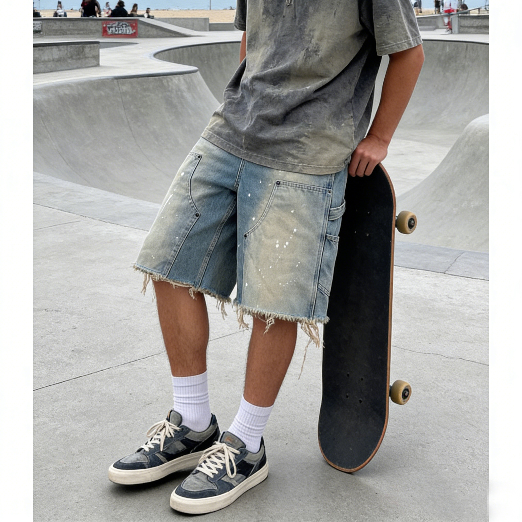 Summer men's loose straight de – Streetwear Brand Shorts Bewertung und Preis
