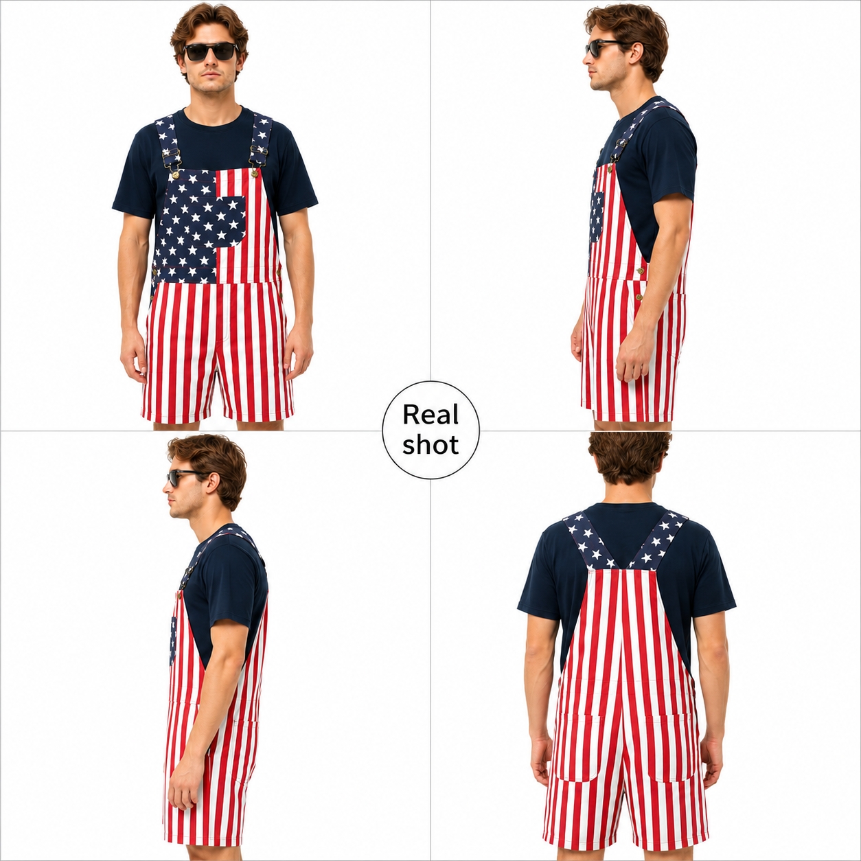 American Flag Printed Bib Over – Streetwear Brand Shorts Bewertung und Preis