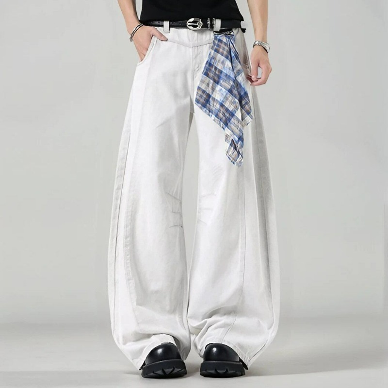 Men's Loose Wide Leg Plaid Pan – Streetwear Brand Clothing Bewertung und Preis