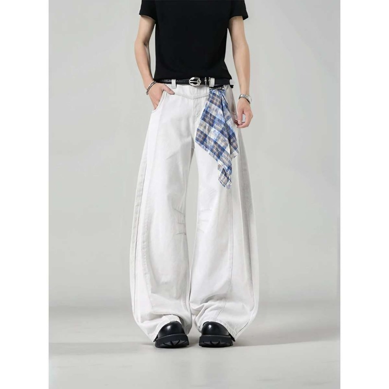 Men's Loose Wide Leg Plaid Pan – Streetwear Brand Clothing Bewertung und Preis