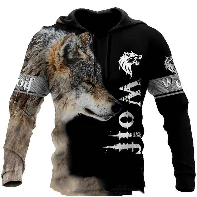 Wolf Printed Hoodies Men 3d Ho – Streetwear Brand Hoodies Bewertung und Preis