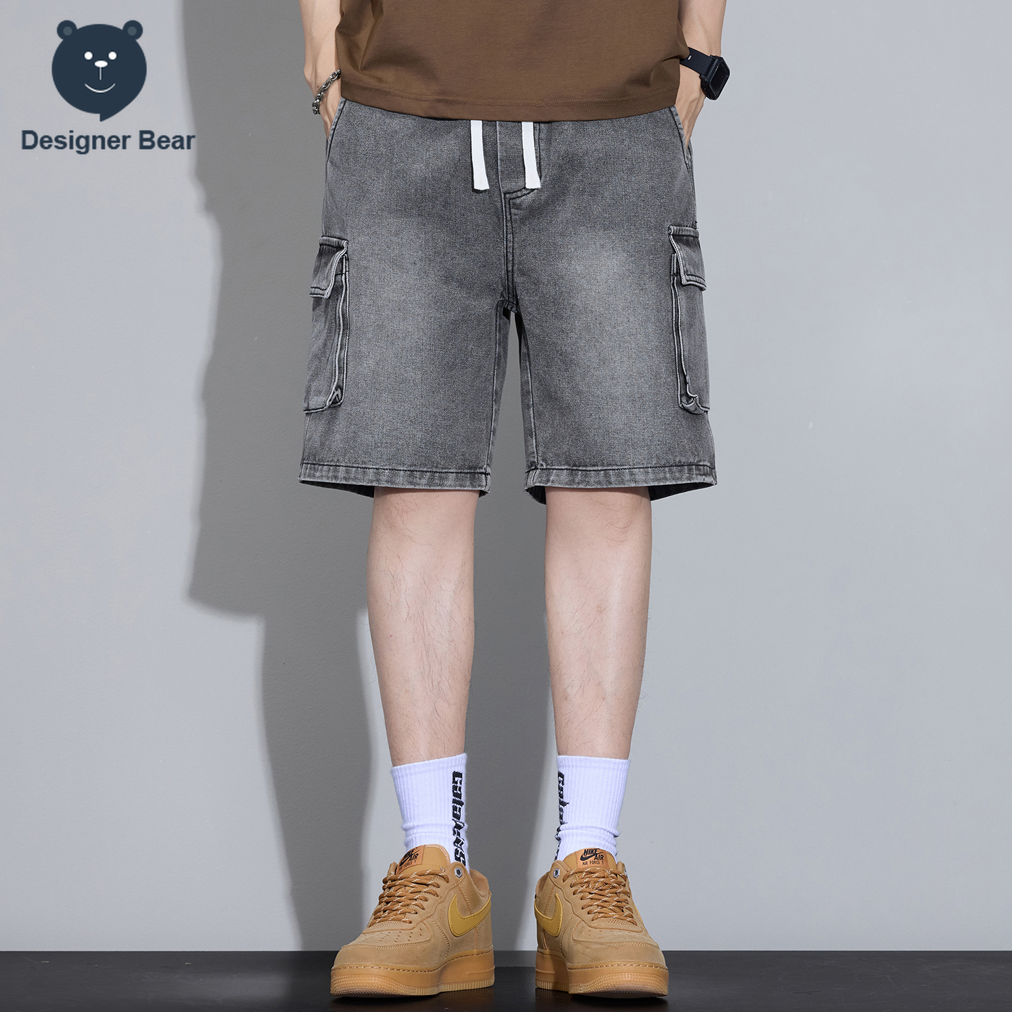 Men's Multi-Pocket Cargo Denim – Streetwear Brand Shorts Bewertung und Preis