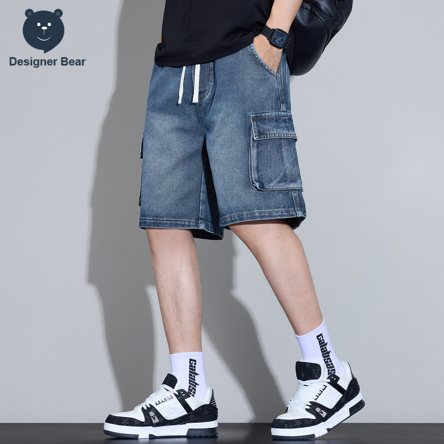 Men's Multi-Pocket Cargo Denim – Streetwear Brand Shorts Bewertung und Preis