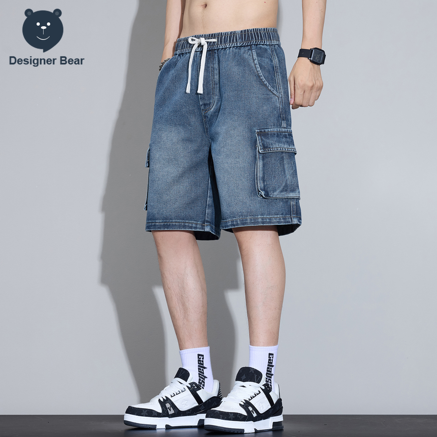 Men's Multi-Pocket Cargo Denim – Streetwear Brand Shorts Bewertung und Preis